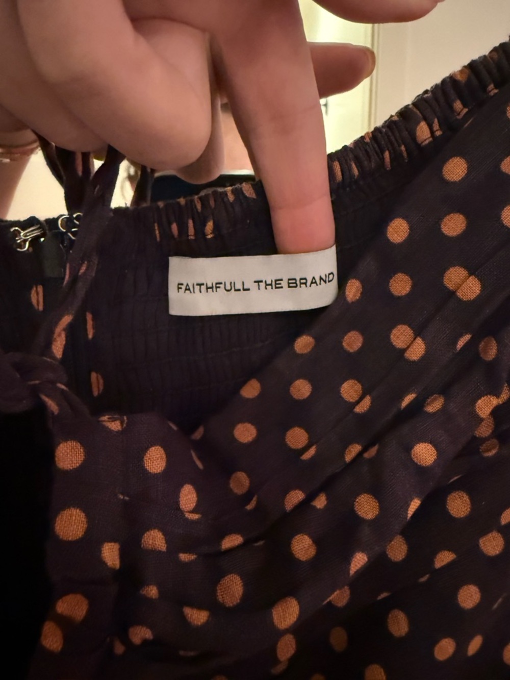 Faithfull the Brand the Strapless Polka Dot Maxi Dress in Brown - Picture 4 of 8